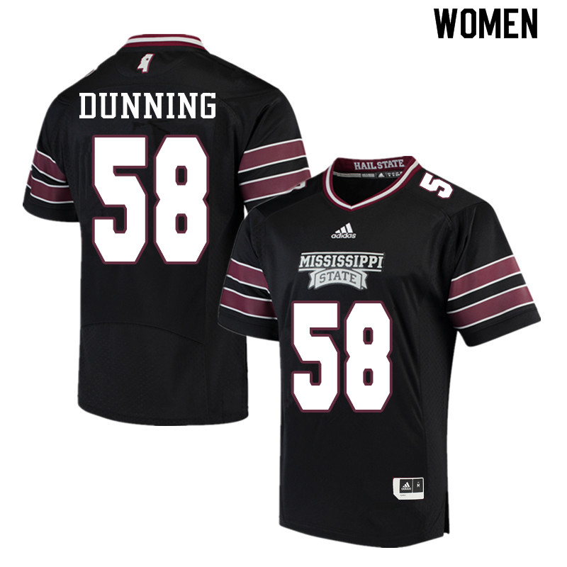 Women #58 Tyler Dunning Mississippi State Bulldogs College Football Jerseys Sale-Black